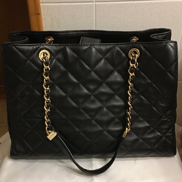 Michael Kors Susannah Large Quilted Black Tote Bag - Picture 1 of 16